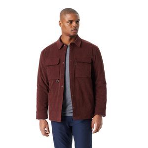 BASS OUTDOOR Men's Cordurory Snap Front Worker Shacket with 4 Usable Pockets